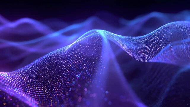 Looped Abstract Tech Wave Puple And Blue, Glitchless Light Flow