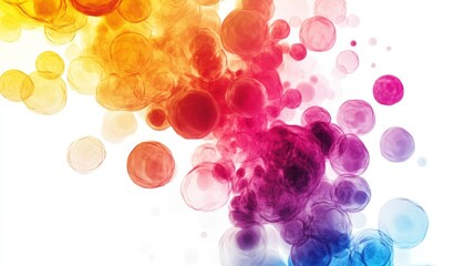 Colorful Flow Cytometry Analysis Visualization Showcasing Dynamic Cellular Interaction