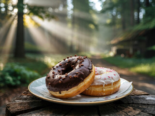 Donuts with Sprinkles in Forest