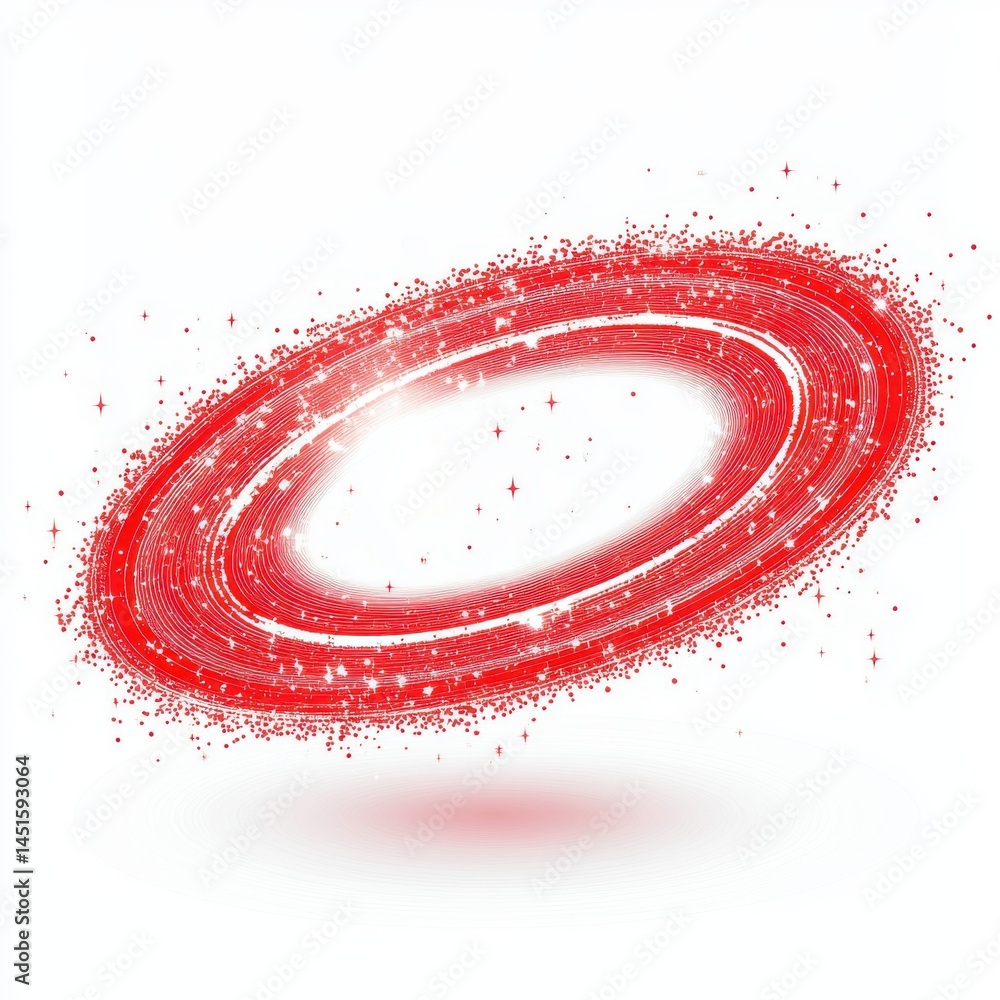 Poster abstract red particle swirl design element on white background