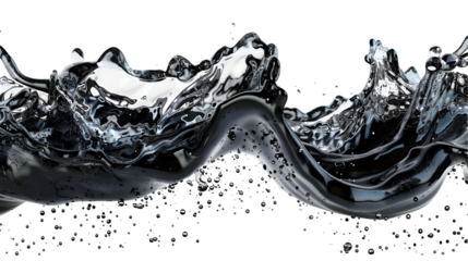 Black and white water wave splash abstract art