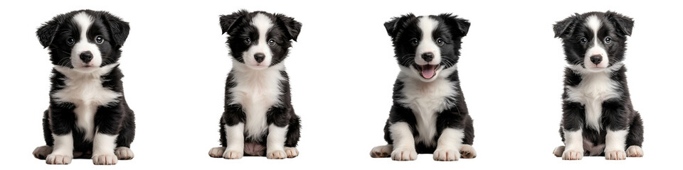 Obraz premium Adorable border collie puppies in a group portrait