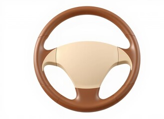 Steering Wheel on White Background