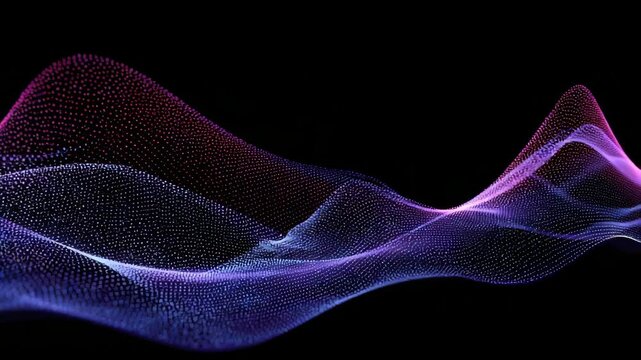 Looped Abstract Tech Wave Puple And Blue, Glitchless Light Flow