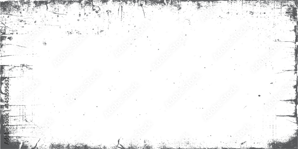 Poster frame for your design. textures are separate objects. black and white grunge frame background distre