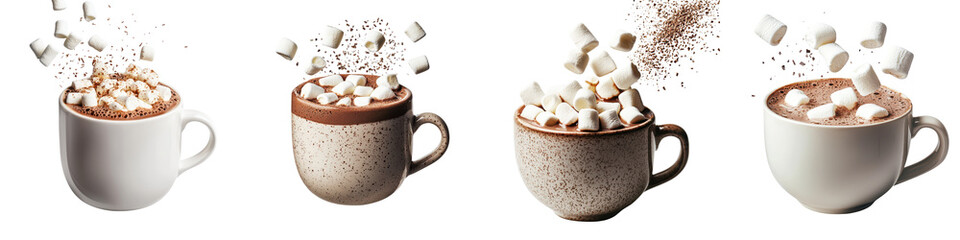 Hot chocolate mugs with marshmallows