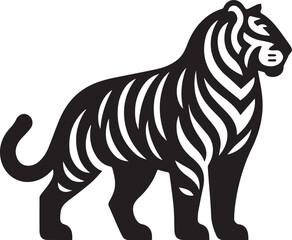 Fototapeta premium Beautiful Black Tiger Vector Silhouette Art This Is An Editable And Printable Vector Eps File 