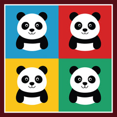 Fototapeta premium Simple panda icon vector