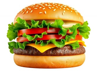 Vibrant Burger Sandwich - A Delicious Visual Feast