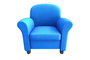 A vibrant blue armchair