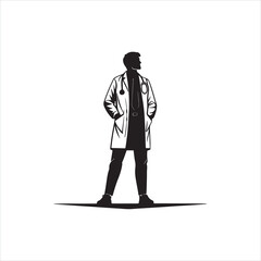 Black Silhouette Medical Team Illustration