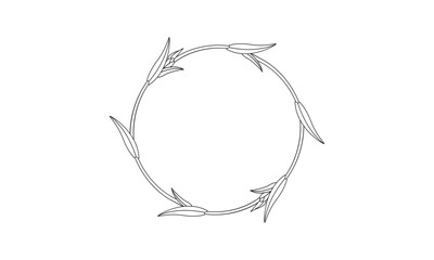 Botanical Circle Wreath Vector