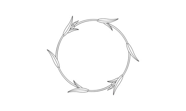 Botanical Circle Wreath Vector