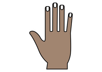 Obraz premium 褐色肌の右側の開いた手の甲のアイコン