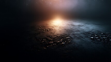 Dramatic light on black brick wall moody background grunge wall texture dark studio environment