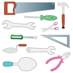 Construction Tools Vector illustration Design Construction vector Set