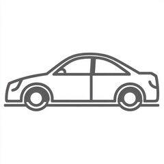 Fototapeta premium Gray Scale Line Drawing of a Coupe Car Side Profile