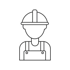engineer lineal icon with white background vector stock illustration