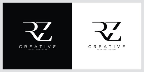 Initial Letter RZ or ZR logo design template
