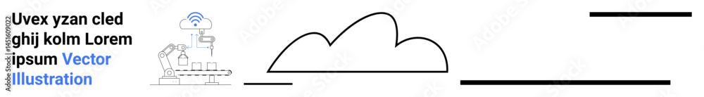 Poster cloud-shaped element with wireless signal, a futuristic scale, and abstract design lines. ideal for 