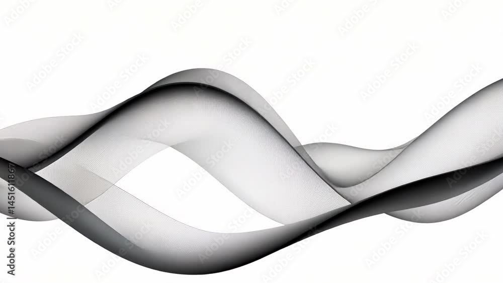 Poster elegant abstract design smooth black and white waves create movement and composition with intertwini