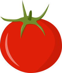 Tomato fresh vegetable healthy diet green food for graphic design, logo, web site, social media, mobile app, ui illustration
