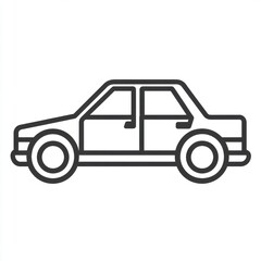 Line Art Illustration of a Four Door Sedan