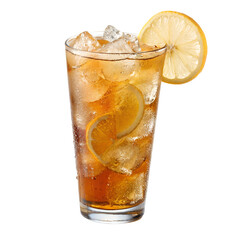 iced tea fresh refreshing cold summer drink in a tall glass isolated on white background png