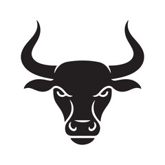 Bull head icon vector silhouette illustration