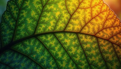 Obraz premium Nature's intricate leaf vein network showcasing repetitive branching , biology, plant