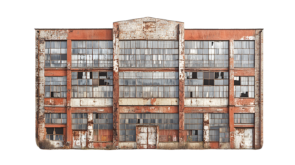 Abandoned Factory Building Rusted Windows Brick Walls Urban Decay