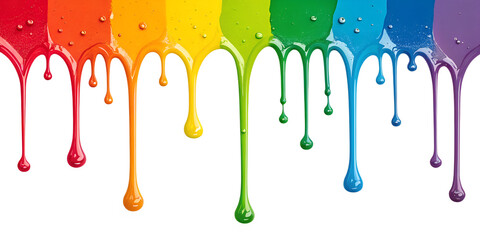 rainbow paint drips on transparent background png