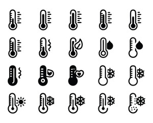 thermometer icon set