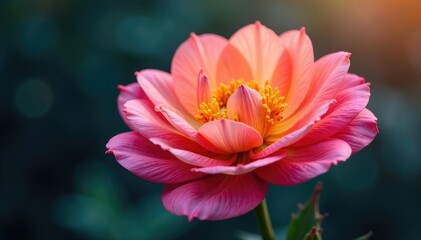 Abstract late-blooming flower, intricate details close-up, botanical, delicate
