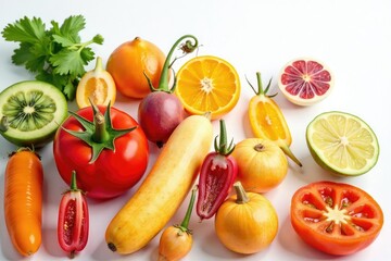 Assortment of dried vegetables on white backdrop , organic, studio shot, healthy