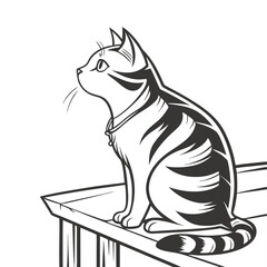 Fototapeta premium cat in the table