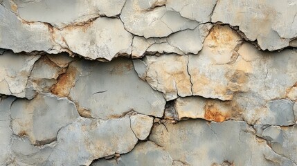 Obraz premium Aged, weathered stone with extensive cracking.