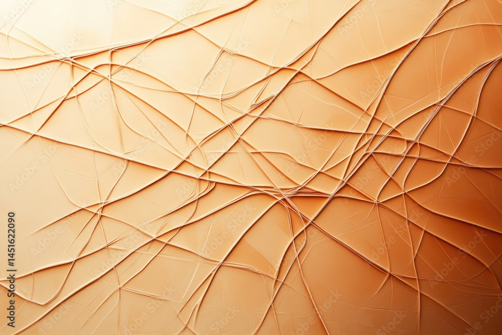 Poster abstract orange textured background with flowing, interwoven lines creating a modern and dynamic des