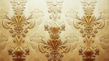 Luxurious Gold Damask Wallpaper Texture Background for Elegant Designs