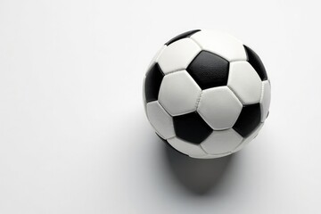 Naklejka premium Overhead shot of a football against a pure white backdrop , athletic, leather, detail