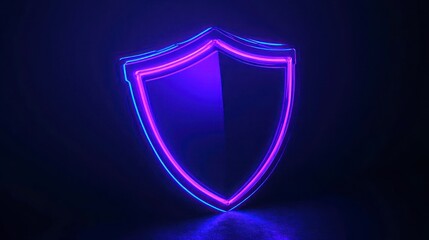 Neon Shield in Dark Studio