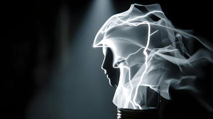 of electric plasma streaks and swirling experimental compounds