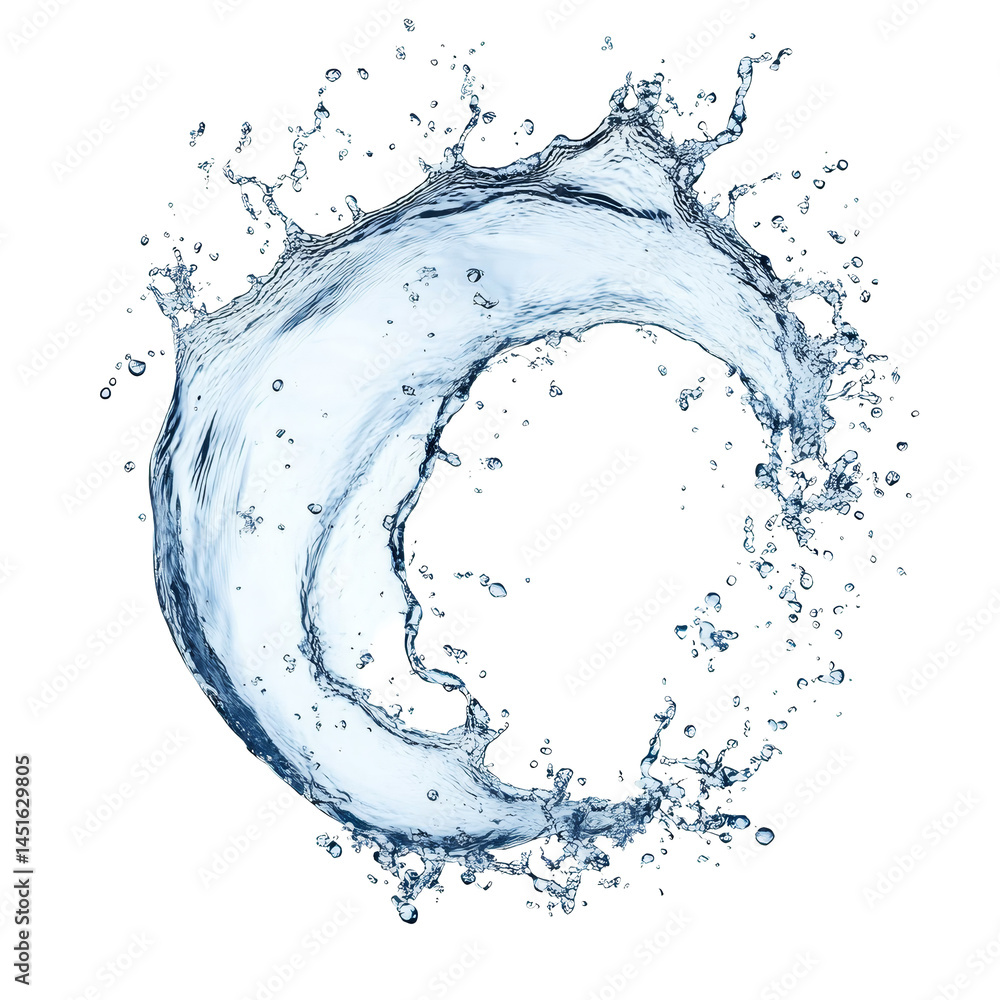 Poster captivating curve of water splash isolated against a clean backdrop, showcasing dynamic motion and c