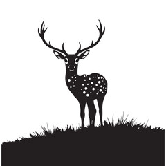 Dik dik animal silhouette black vector art design on white background