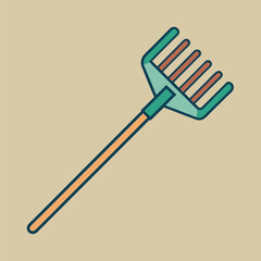 garden rake vector