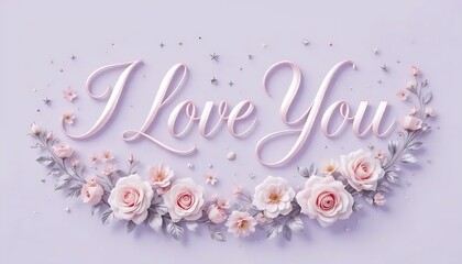 Elegant floral arrangement with 'I Love You' message for romantic occasions