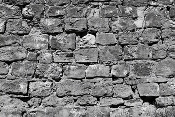 Gray stone wall texture, close-up