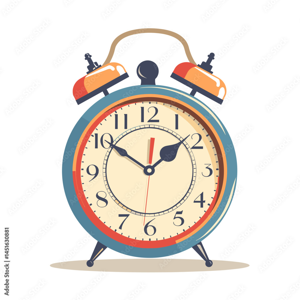 Poster alarm clock icon. flat illustration of alarm clock vector icon for web design.
