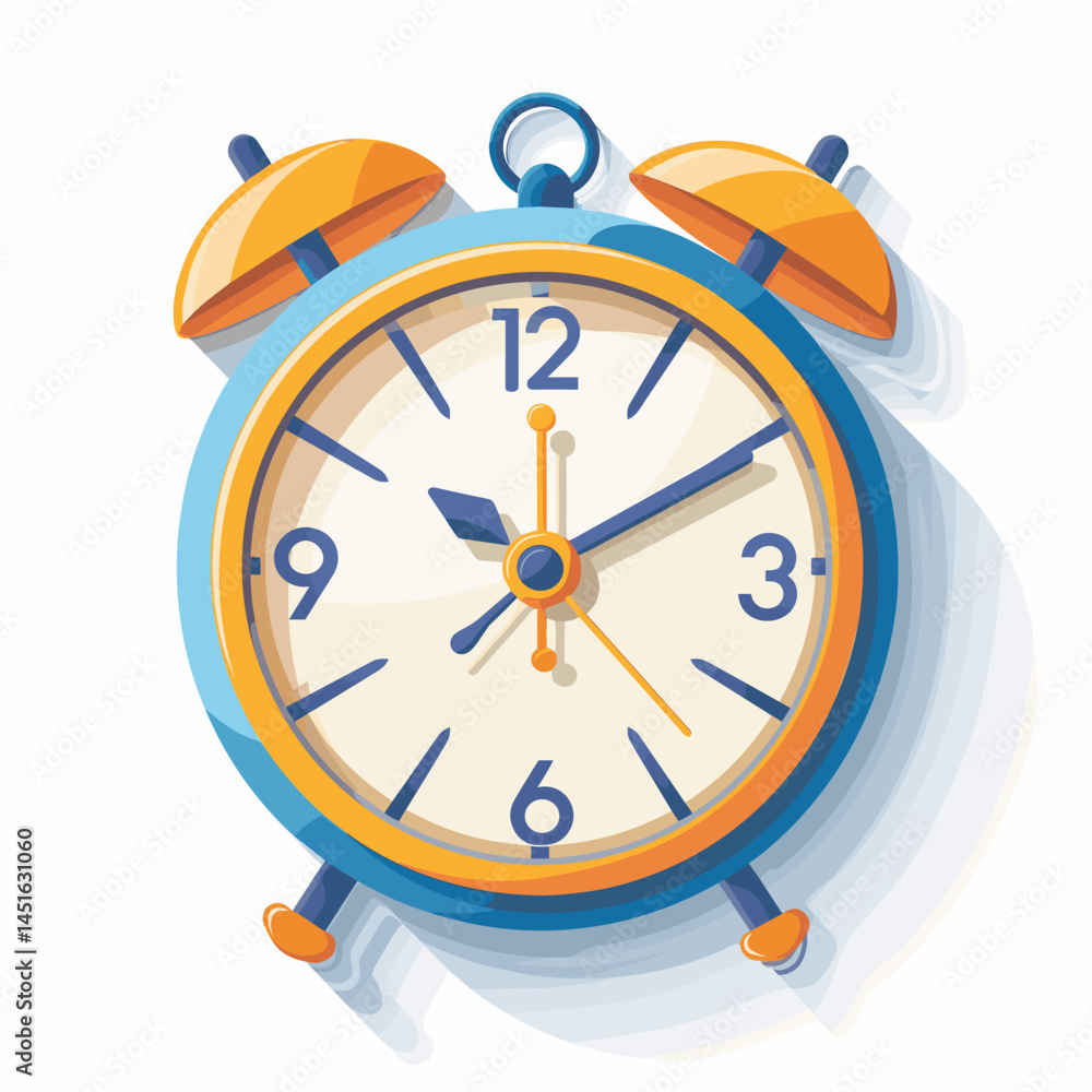 Poster alarm clock icon. flat illustration of alarm clock vector icon for web design.