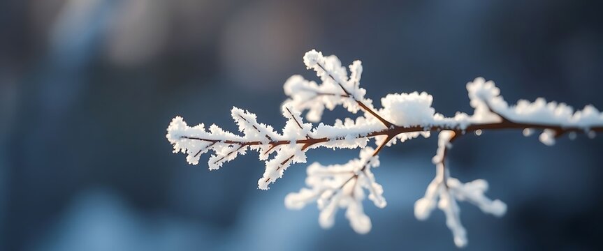 close up of a branch with snow on it